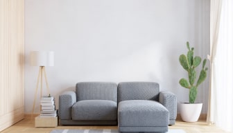 minimalist gray sofa